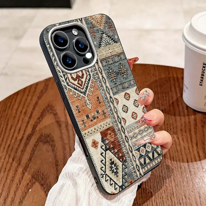 Vintage Grid Design Phone Case, Slim and Stylish Protector