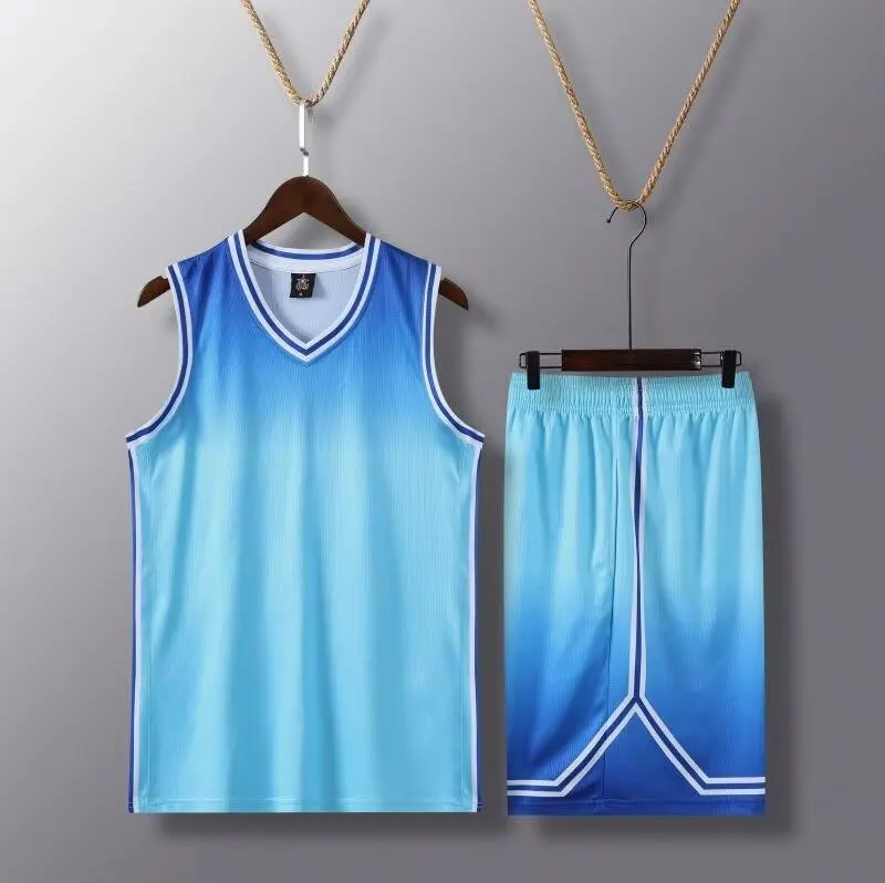 Men Sports Suit Basketball Training Clothes Men's set breathable Basketball Jerseys primary game team Short sleeve uniform training Vest and shorts