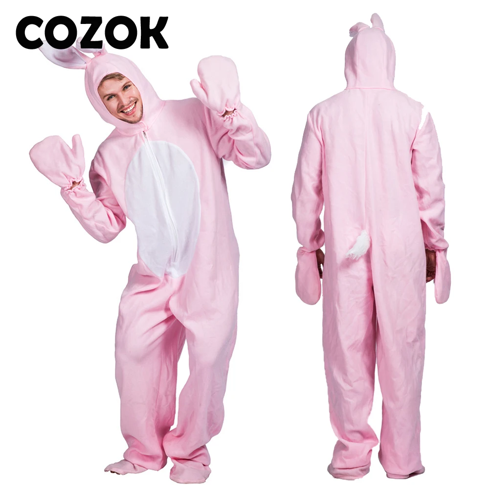 Cozok Adults Halloween Bunny Costume For Man Carnival Animals Jumpsuit