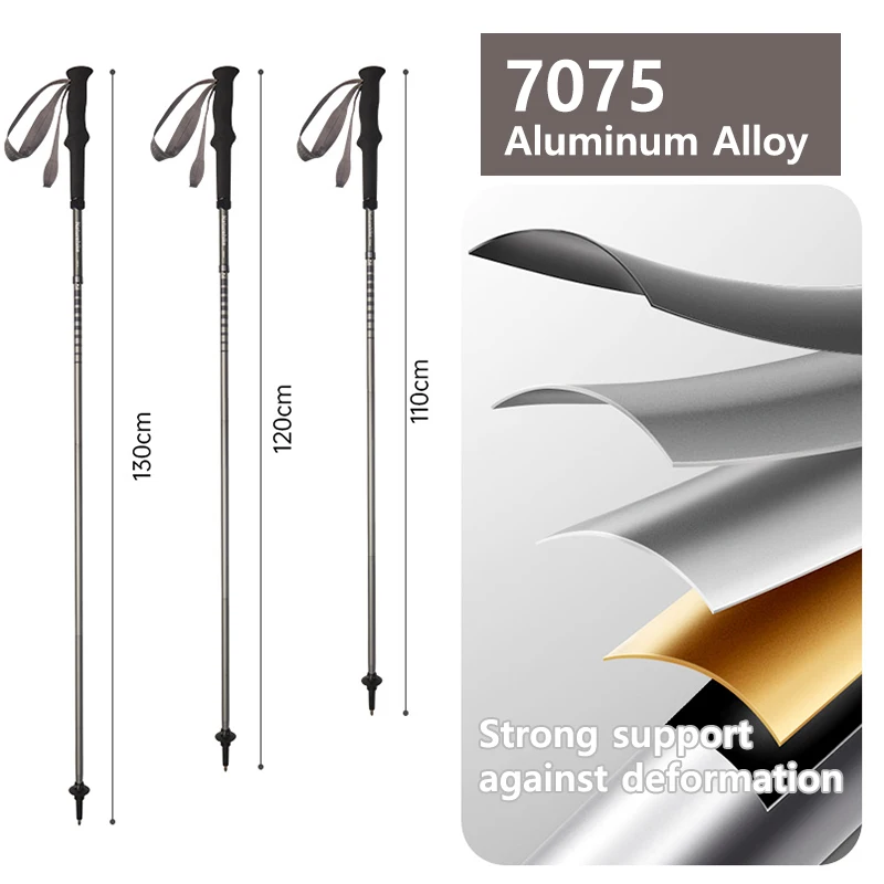 Naturehike Lightwind-Pro Climbing Sticks Aluminum Alloy 4-Section Folding Trekking Poles Ultralight Portable Walking Sticks