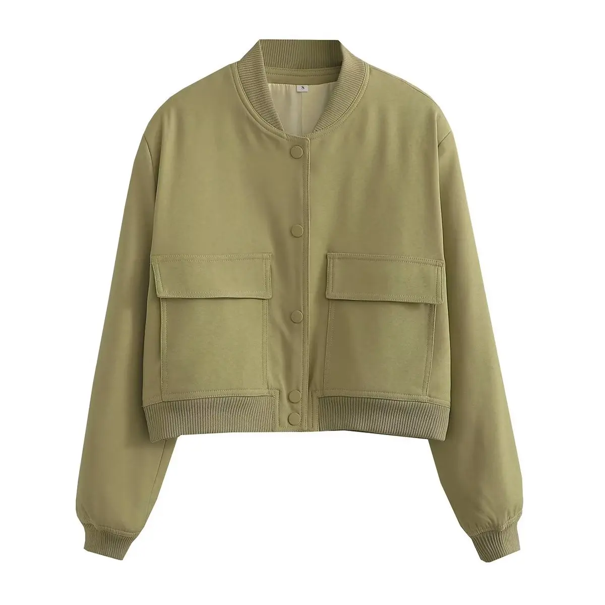 Chamliforve 2023 Women Bomber Jacket Fashion Autumn Jackets Pockets Vintage Female Long Sleeve Casual Coat New in Outerwear Tops