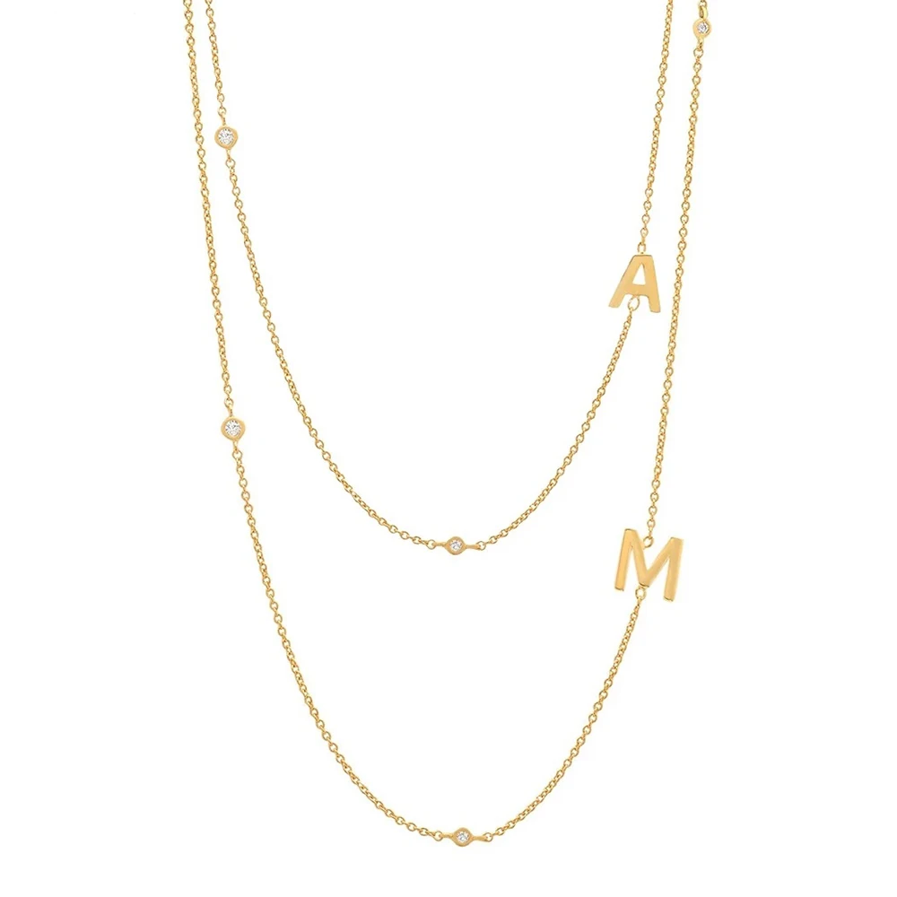 

AIDE 925 Sterling Silver 26 Letters Zircon Pendant Necklace For Women Nameplate Clavicle Chain Choker Jewelry Birthday Present