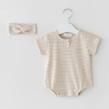 

Summer Toddler Baby Boy Girl Cotton Romper for Newborns Striped Short Sleeve Jumpsuit New kids clothes boys 0 to 2 years