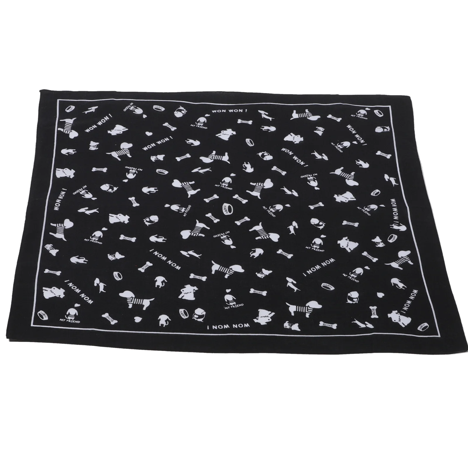 

Cycling Mask Black Bandanas for Women Pirate Dog Bone Print Hair Cotton Handkerchief Headband
