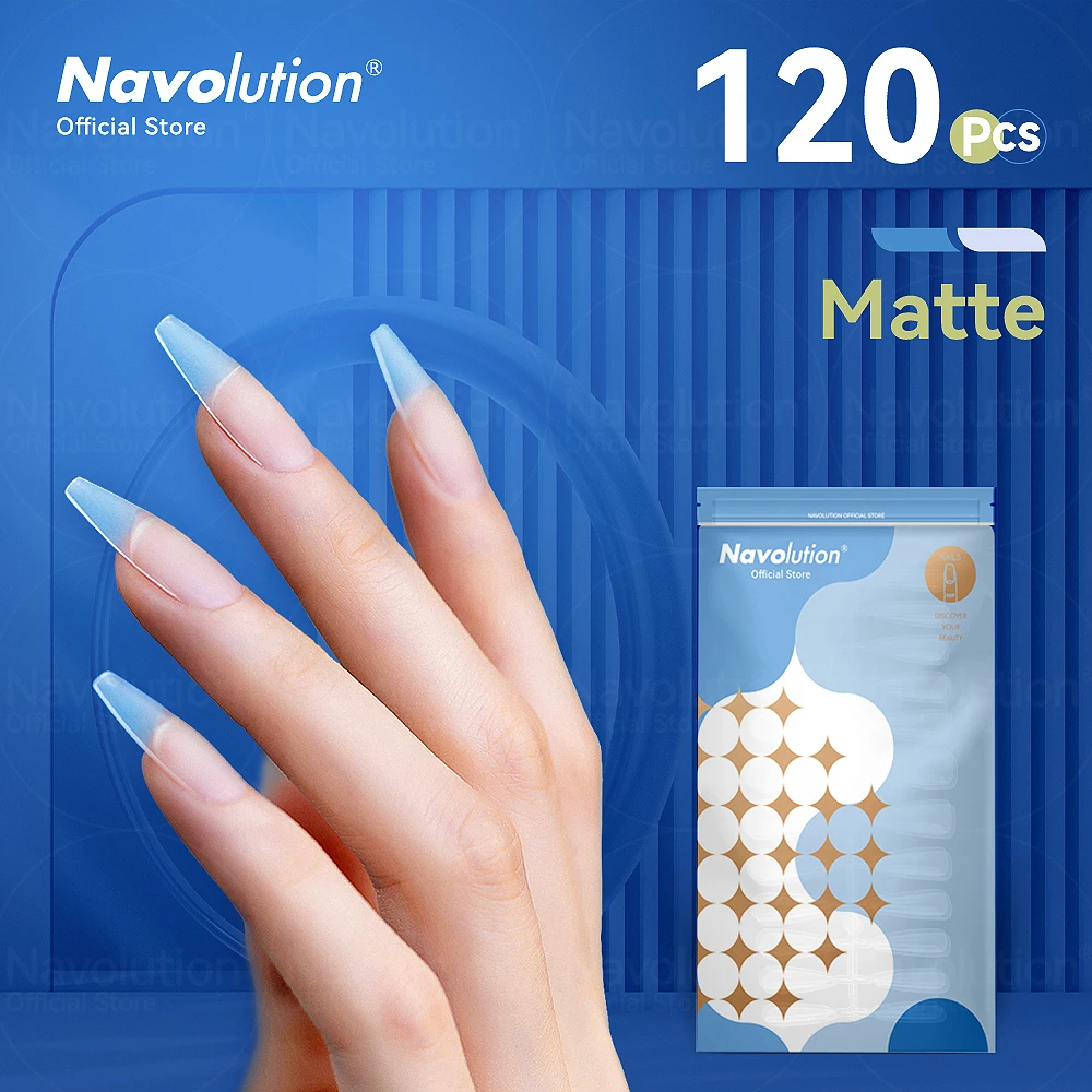 NAVOLUTION120PcsFalseNailsAcrylicFalseNailsCoffinArtificial