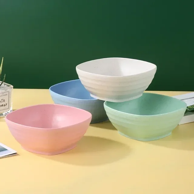 내구성 있고 다기능적인 사각 밀짚 수프 라면 그릇