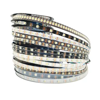 개별 주소 지정 가능 LED 스트립, 스마트 라이트 테이프, DC5V SK6812 RGBW, 4 in 1, WS2812B, WS2812, RGBWW, 30, 60, 144LED, 픽셀/m