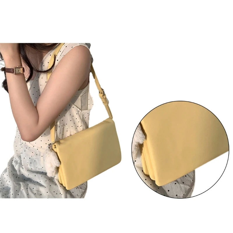 

Compact Crossbody Purse PU Leather Underarm Bag Eye Catching Women's Armpit Bag