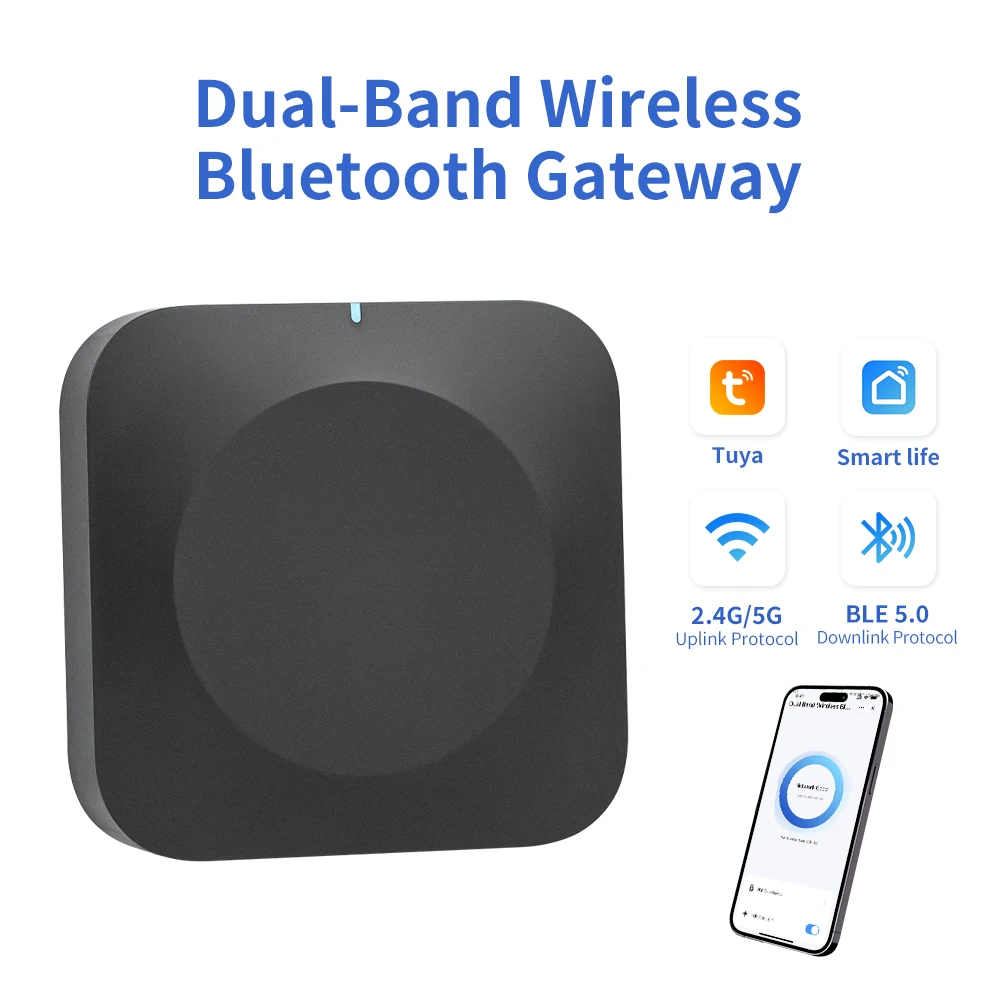Tuya 2.4G/5G 블루투스 듀얼 밴드 게이트웨이 스마트 홈 무선 허브 자동화 장치 Alexa 및 Google Home과 호환 가능