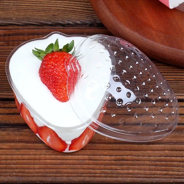 50pcs High Quality Strawberry Cup Transparent Plastic Cup