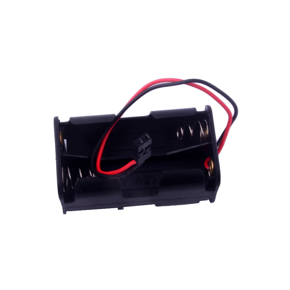 10PC 4 Cell AA Battery Holder Case Double Layer Battery Slot Box JR Connector Receiver Pack 6V for RC Model Servo Tester
