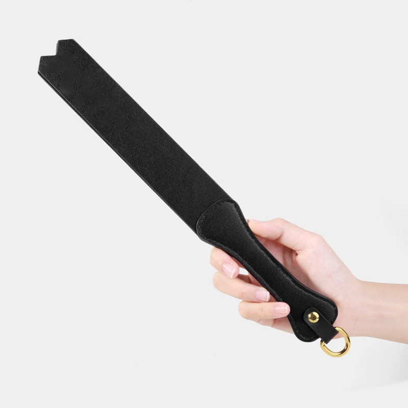 

36CM PU Leather Paddle,Handmade Deluxe Riding Crop PU Leather Horsewhip，Punk Rivet Bat HorseWhip