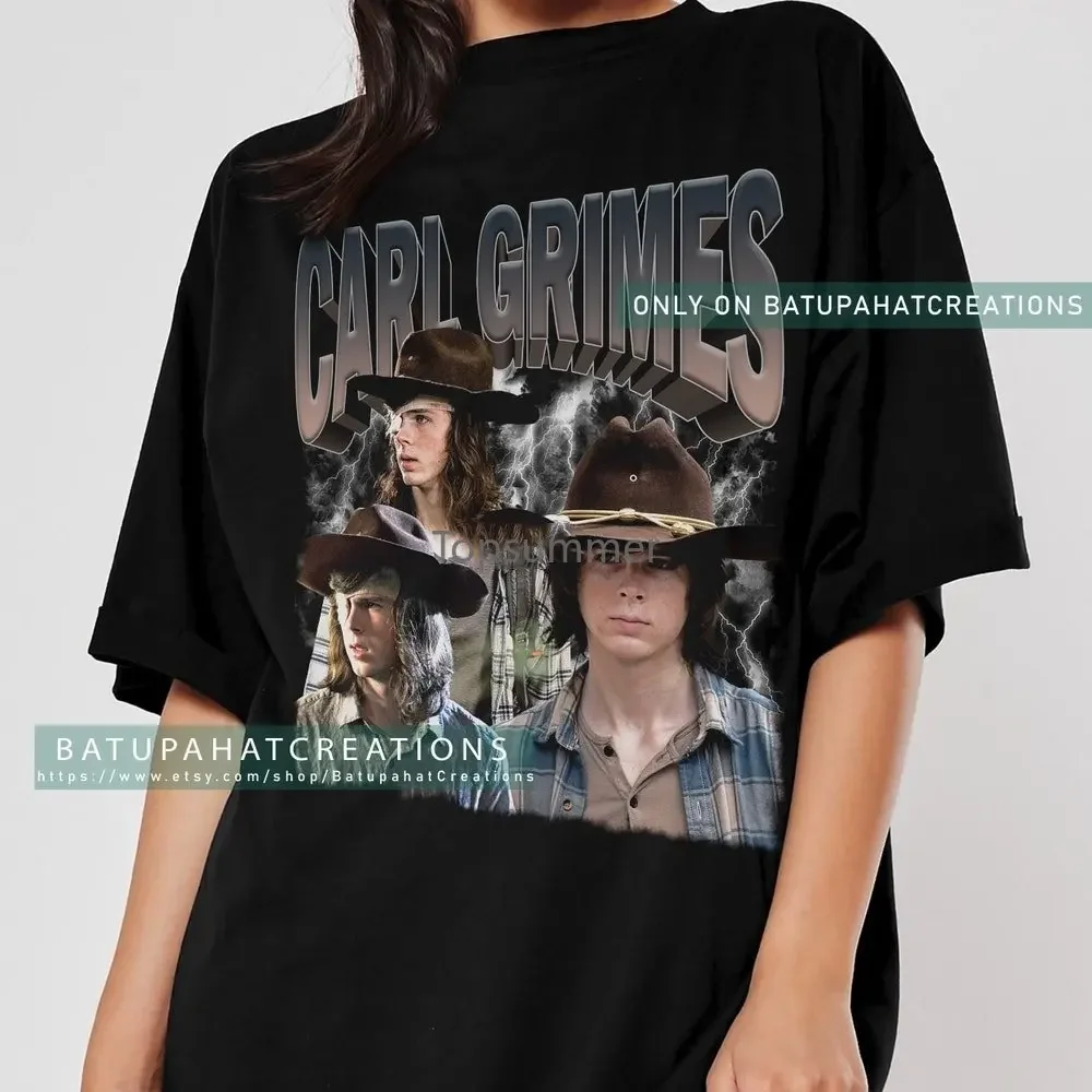 Carl Grimes Shirt The Walking Dead Tv Series Vintage maglietta di tendenza degli anni '90 felpa Vintage Bpc47