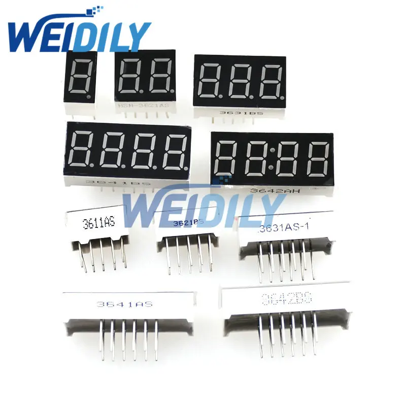 LED display 0.36inch 7 Segment 1 Bit/2 Bit/3 Bit/4 Bit Digit Tube Red Common Cathode / Anode Digital 0.36 inch led 7segment 5PCS