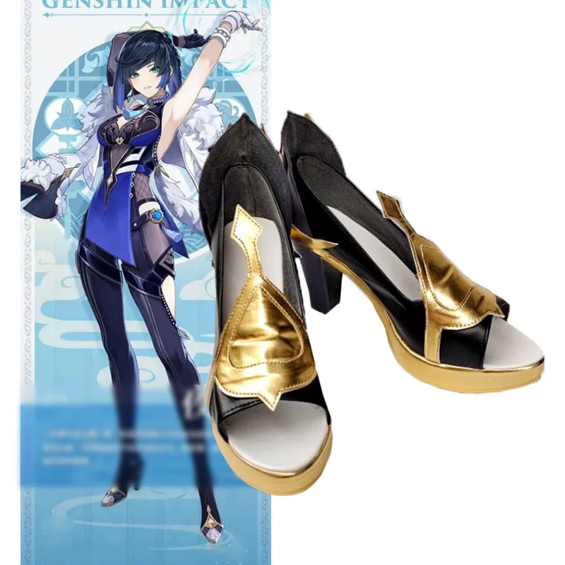 

Новинка, Аниме игра Genshin Impact Yelan, женская обувь для косплея, дешево