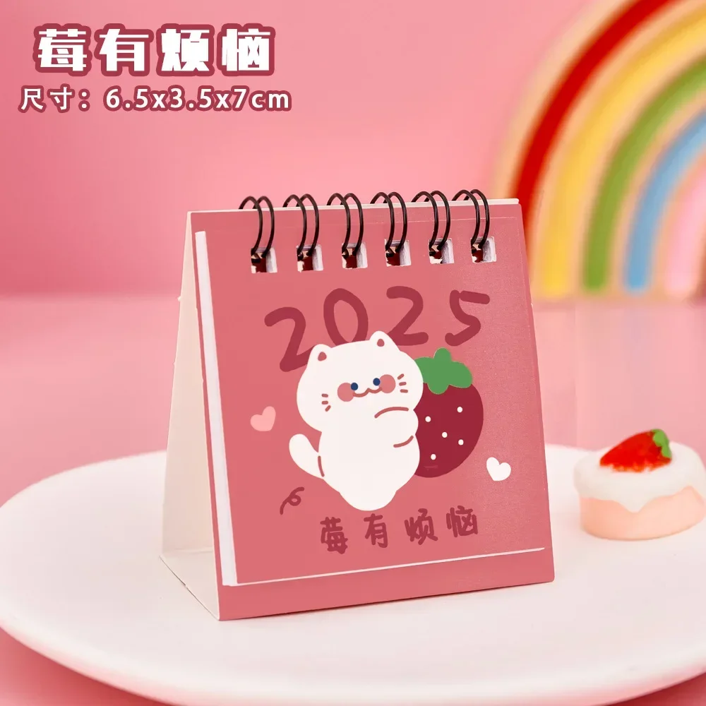 Desk Calendar Mini Cartoon Standing Flip Desktop Calendar Small Daily Planning Monthly Calendar for Home,desk calendar