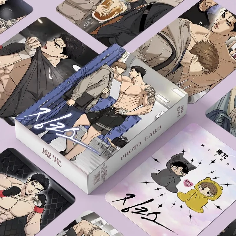 55 Pcs/Set Korean Comic Magic Spell Laser Lomo Card Zhou Jae-kyung, Jindan Cartoon Characters HD Photocard Fans Gift
