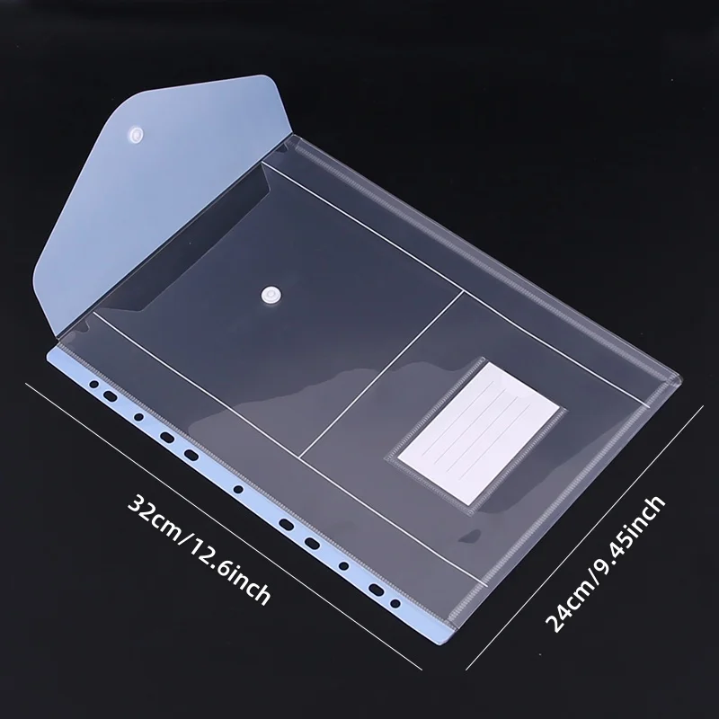 6pcs Loose-leaf File Bags and 3-Hole Loose-leaf Shells, A4 Large-capacity PP Loose-leaf File Bags for School, Home, Office - 5