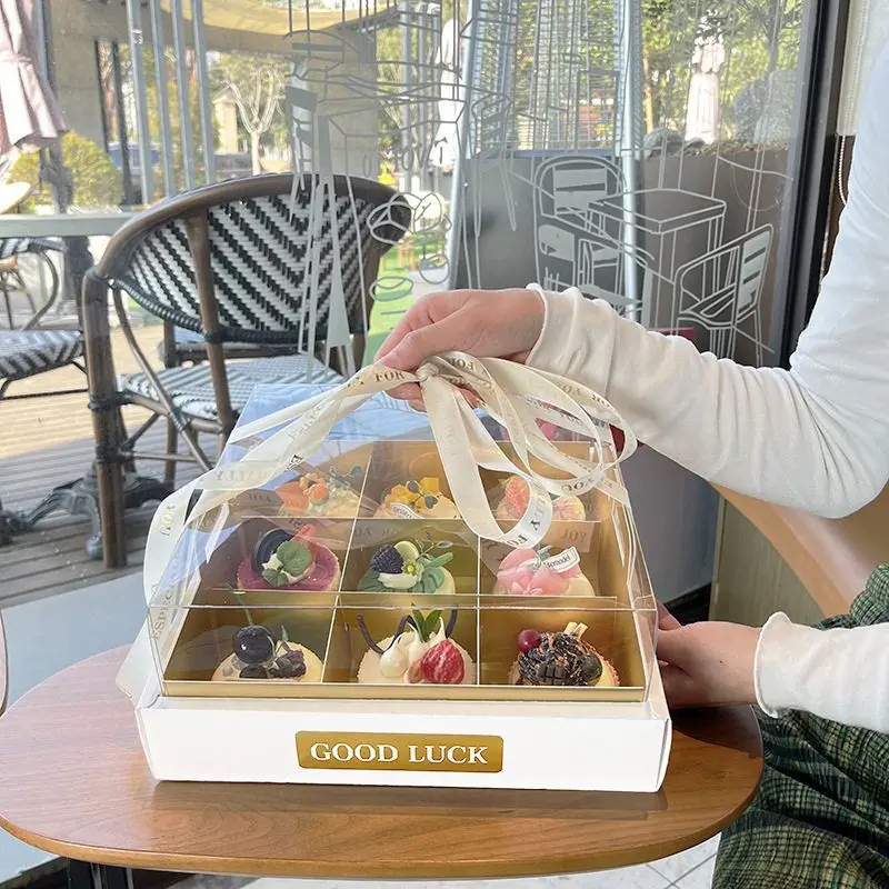 Transparent Four-Grid Dessert Cake Box 4 Compartments Clear Pastry Packaging Container ... - SKU TDCB0953 - UGI Packaging