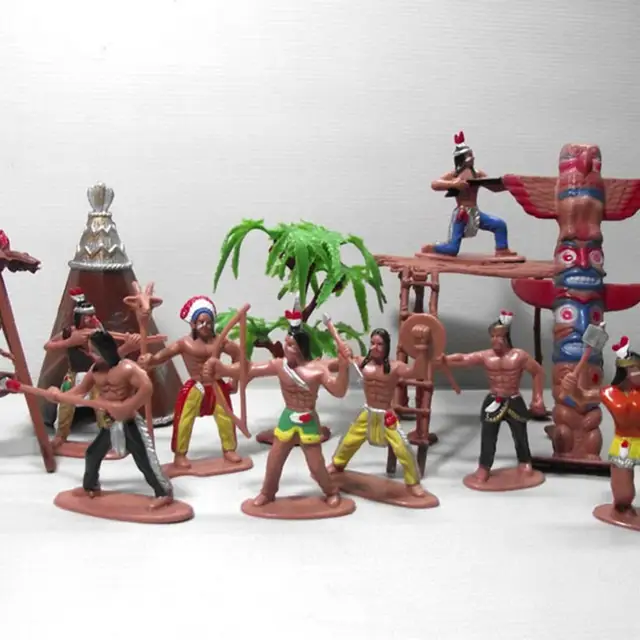 13Pcs/Set Indian Tribes Figures Model Home Desk Decor DIY Scenery Accessory educational toys birthday gifts 1