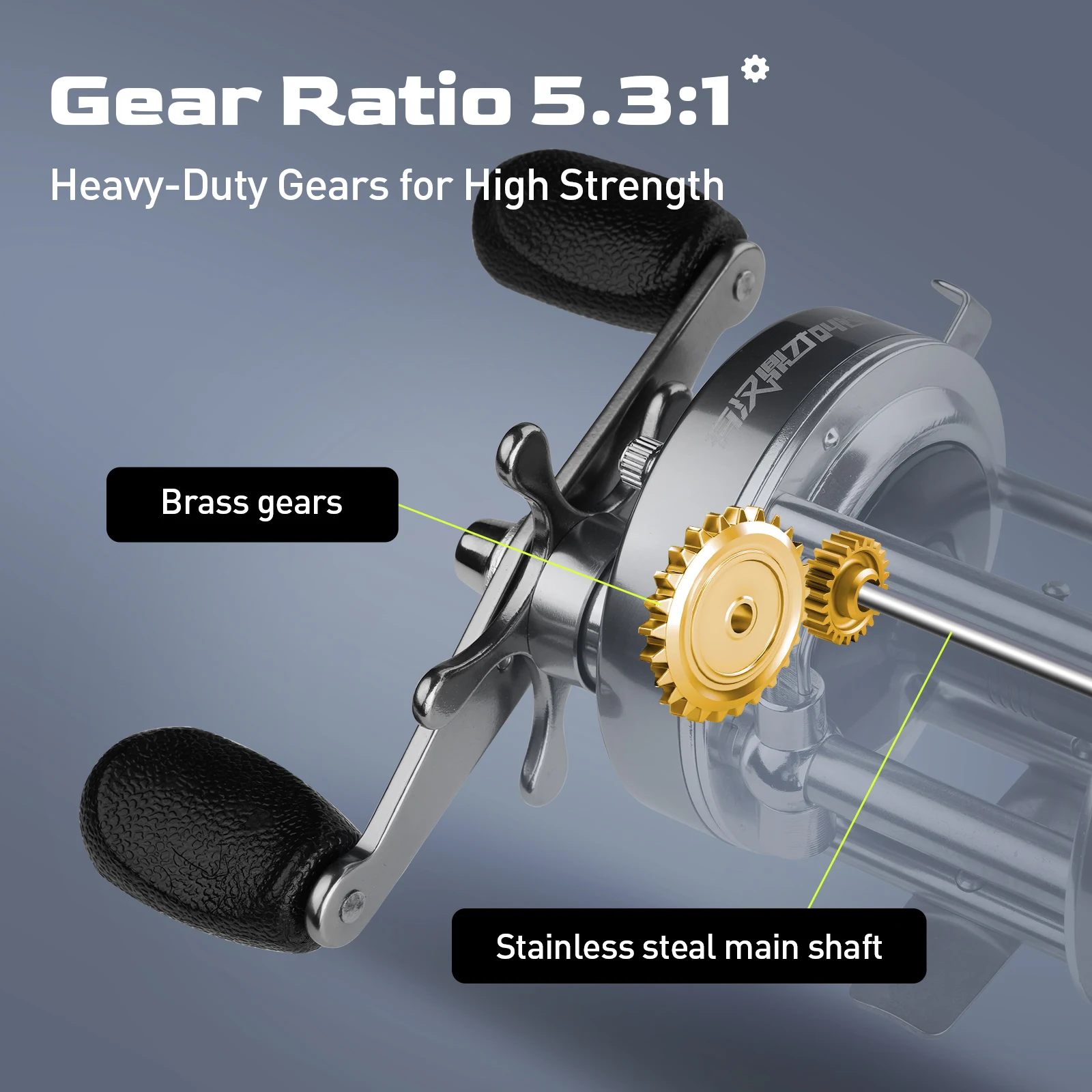 HANDING Flag Round Baitcasting Reel Aluminum Alloy Body Fishing Reels 13kg Max Drag 5.3:1 Gear Ratio 12 + 1 BB Reel for Pike fishing reel fishing tackle accessory