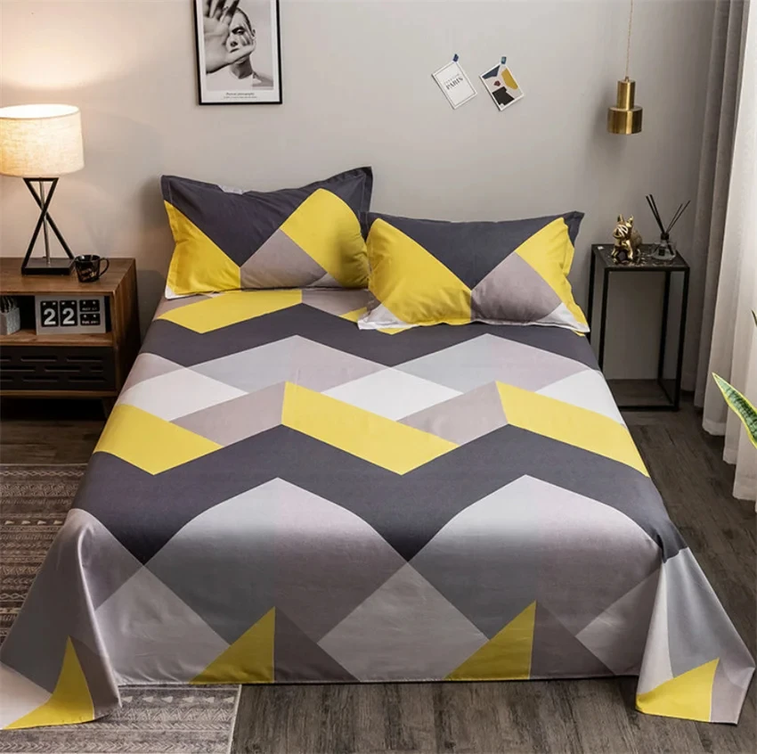 

Soft Bed Sheet Set 3pcs Bedding Sheets Fashion Flat Bedsheet Pillowcase 120/150/180/200/220/250cm Polyester Bed Linens Bedspread