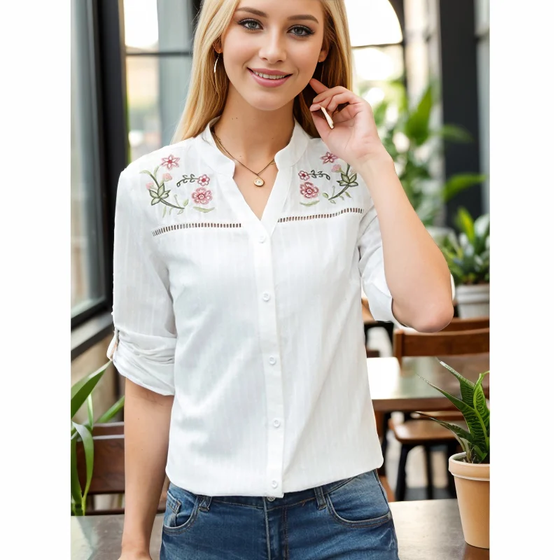 White Floral Blouse main image 0