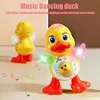 Electric Dancing Duck Funny Blink Eyes Flashing Light Shake The Body Cute Musical Cartoon Animal Educational Toy Children Gift 2