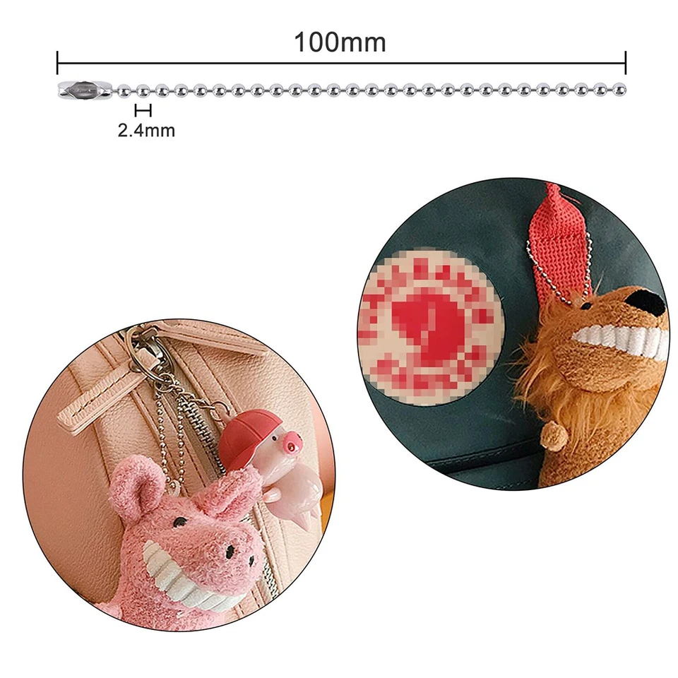 Catena A Sfere In Acciaio Inox Per Collana E Bracciale - 15 Cm, 2,4 Mm, Con Connettori