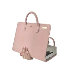 Housse de protection pour ordinateur portable en PU rose avec poignée, étui de protection pour Macbook, Lenovo, Xiaomi, Huawei 5
