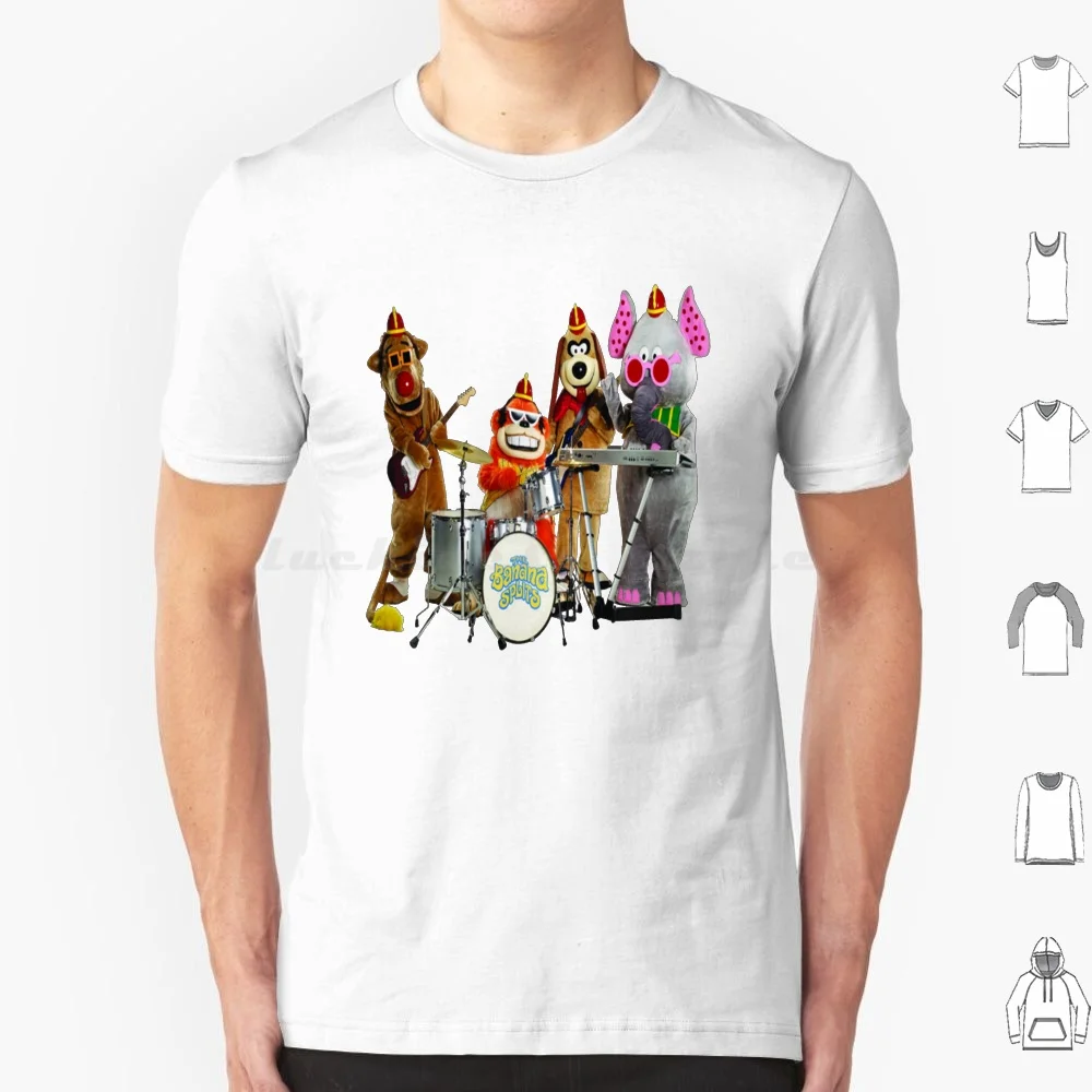 La Banana Divide La Maglietta Big Size 100% Cotone La Banana Divide Cartoon 1960S 60S Feagle Drooper Snort Band Bana Banana Split