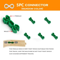 Wooden Train Track Racing Set with Accessories (5pc connector)