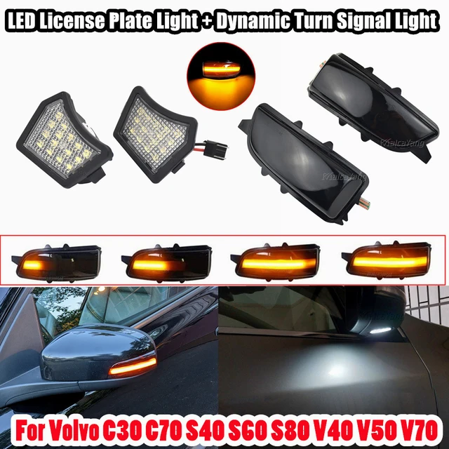 1set For Volvo C30 C70 S40 S60 V40 V50 V70 S80 Dynamic Turn Signal Light +  LED License Plate Light Number Plate Lamp - AliExpress