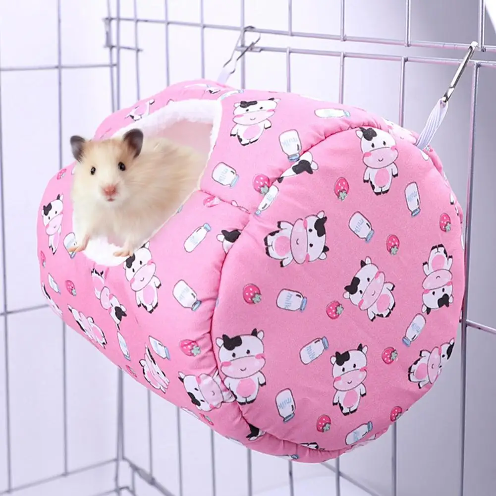 Cute Guinea Pig Nest Habitat Cow Cold-proof Guinea Pig Cage Large Space Guinea Pig Den Hamster Hammock Pet Cage - Image 6