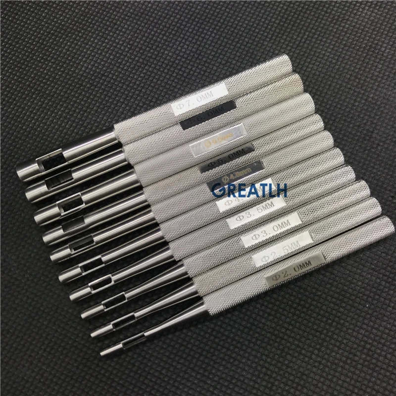 

10pcs/set Biopsy Dermal Punch Stainless Steel Autoclavable Body Skin Piercing Punches Surgical Tools