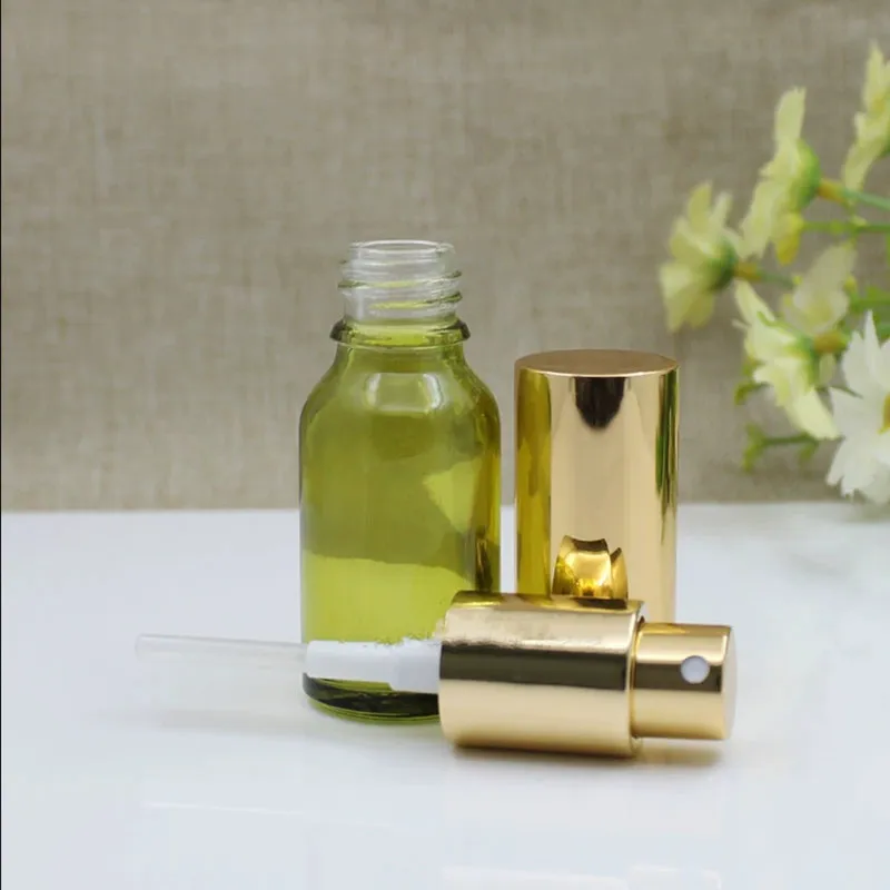 spray verde, recipiente para frasco de perfume