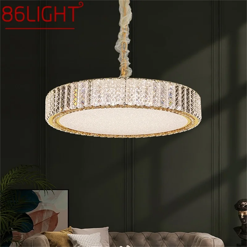 

86LIGHT Postmodern Pendant Light Round LED Luxury Crystal Fixtures Decorative For Dinning Living Room Bedroom Chandeliers