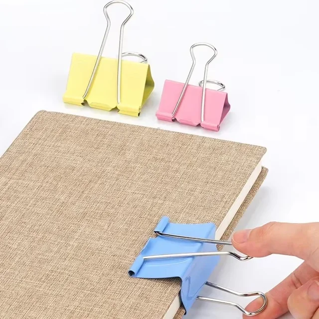10Pcs Metal Paper Clip 15/19/25/32/41/mm Color Paper Clip, Used for Books Stationery School Office Supplies office accessories 4