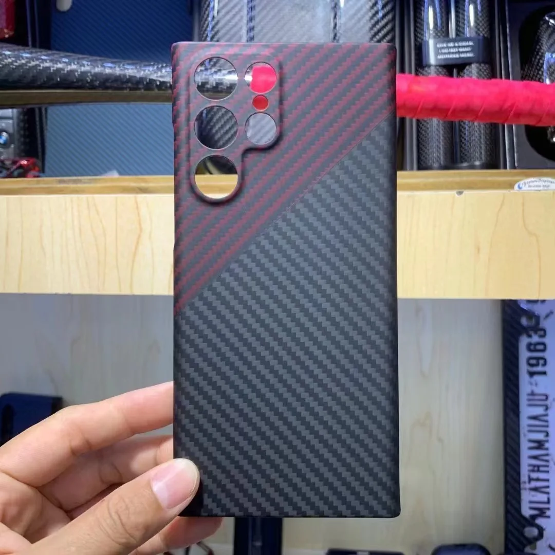 

Real Carbon Fiber Case For Samsung Galaxy S22 Ultra Lens Protection Aramid Fiber Anti-fall For Samsung S22 Plus S22 Phone Cover