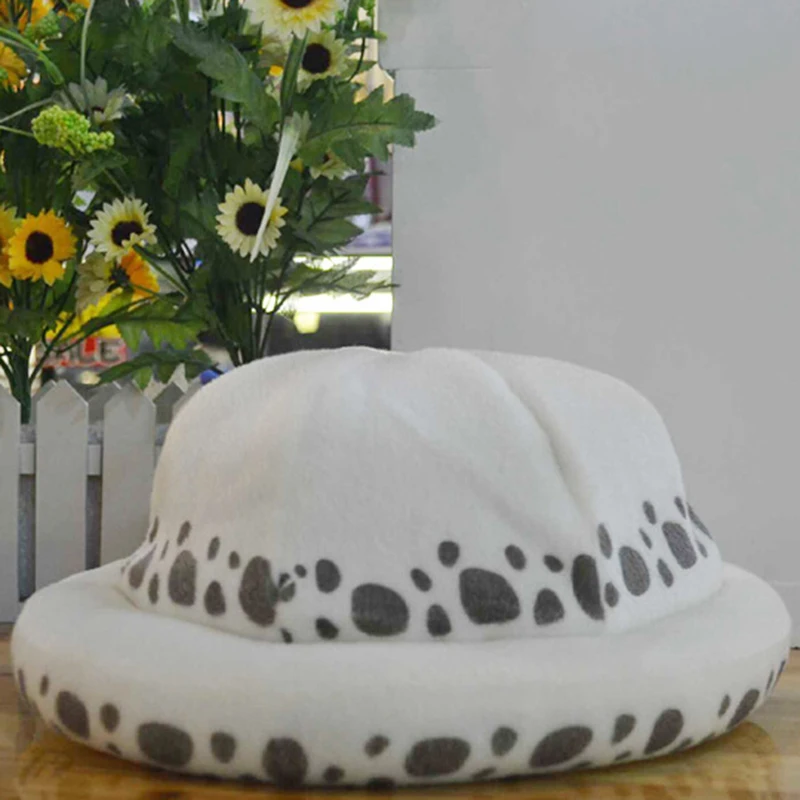 Cosplay Hat Anime Trafalgar Law Cosplay Hats Halloween Party Costumes Caps White Hat Soft Bowler Hat Masqurade Decor Fancy Dress