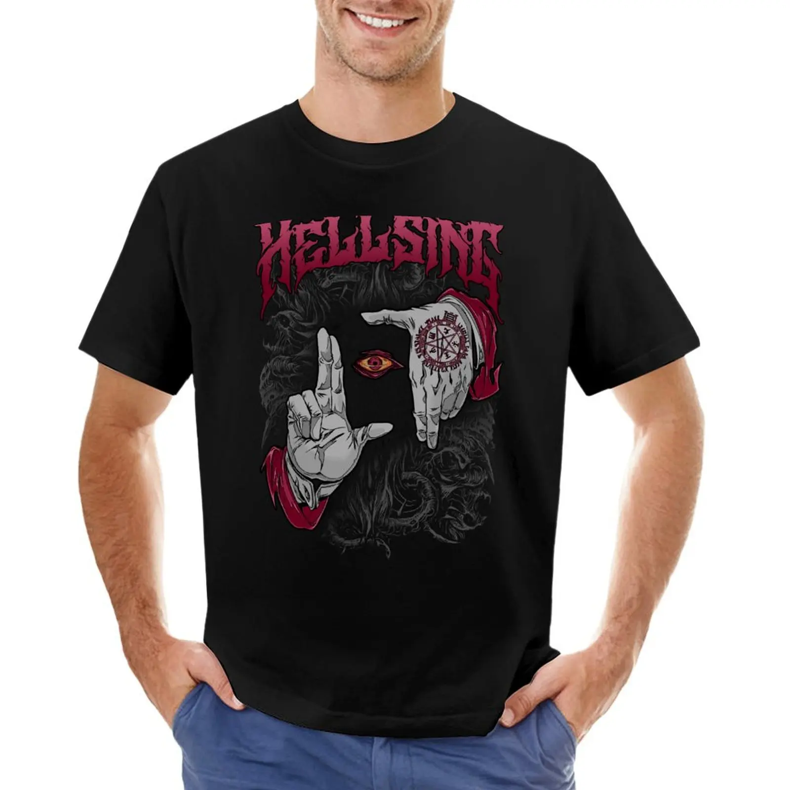 

Hellsing Dark Gothic Art T-shirt funnys heavyweights plain boys whites mens t shirt graphic