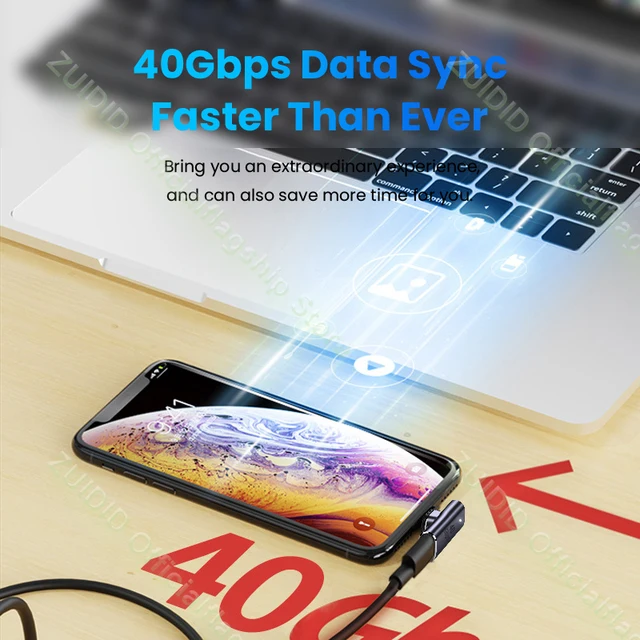 Adaptador magnético USB4.0 Thunderbolt3 USB C a tipo C 40Gbps 100W Cable convertidor magnético de carga rápida 8K @ 60Hz adaptador USB tipo C 3