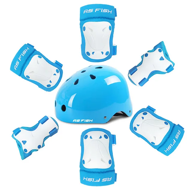 Set Children Roller Skating Protective Gear Kids Skateboarding Balance Car Elbows Knee Pads Cycling Helmet Wrist Protection 1