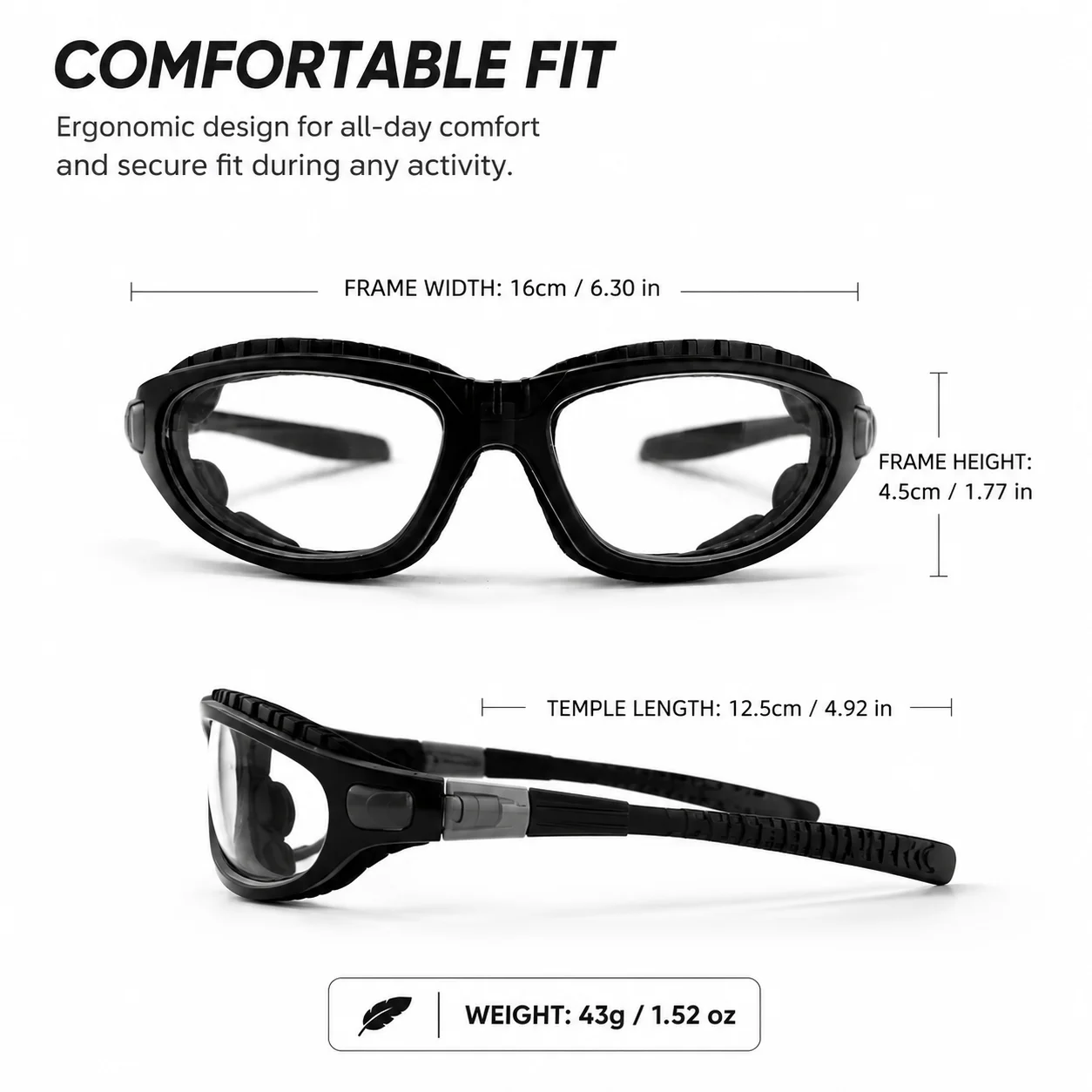 Enhanced Foam-Sealed Windproof and Dustproof Safety Goggles for Outdoor Activities, Unisex Design with Dry Eye Relief