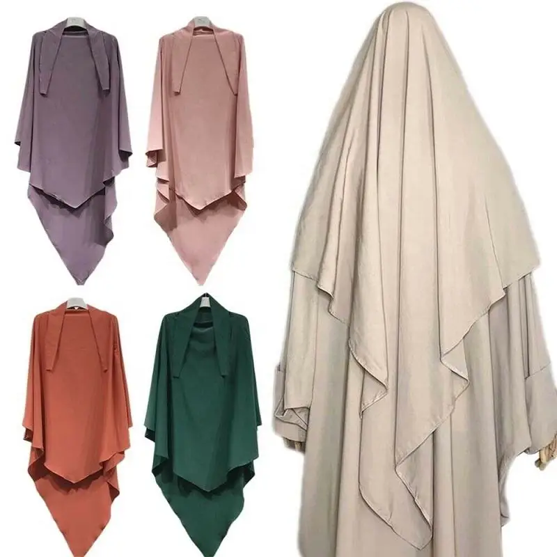 

Muslim Women Long Hijab Islamic Khimar Prayer Big Scarf Nida Full Cover Head Shawls Headscarf Scarf