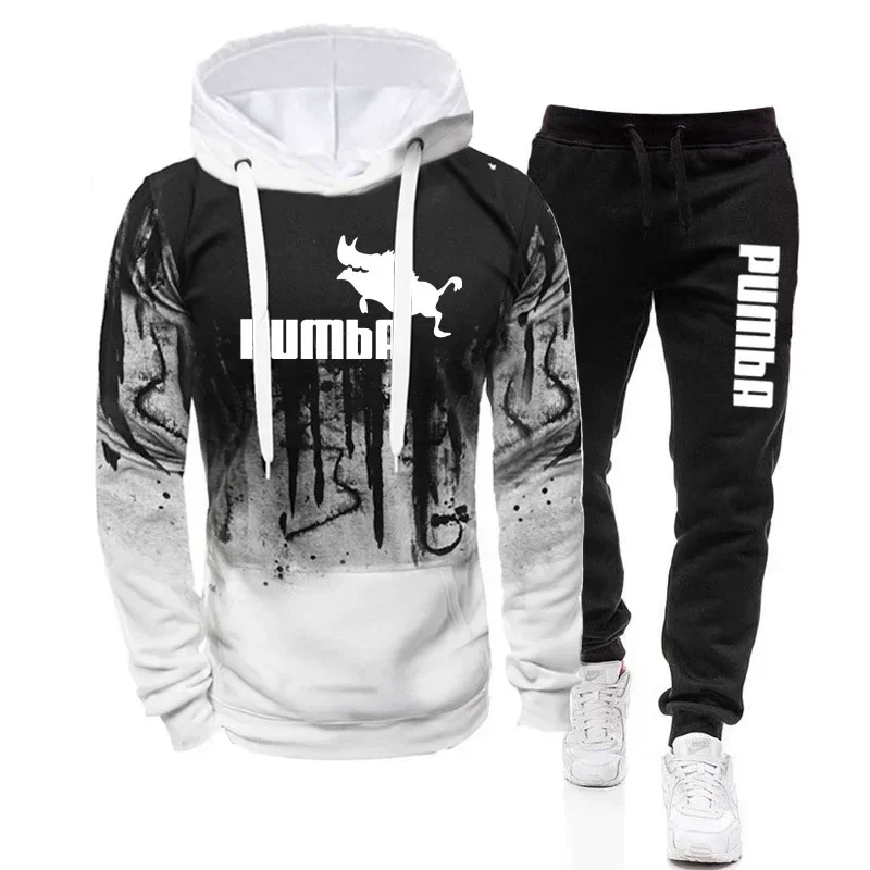 2023 Hot Sale Mens New Tracksuit Hoodies+Black Sweatpants High Quality Male Dialy Casual Sports Jogging Set Autumn WinterOutfits leopard print hot sale mens new tracksuit hoodies and trousers high quality male dialy casual sports jogging set autumn outfits