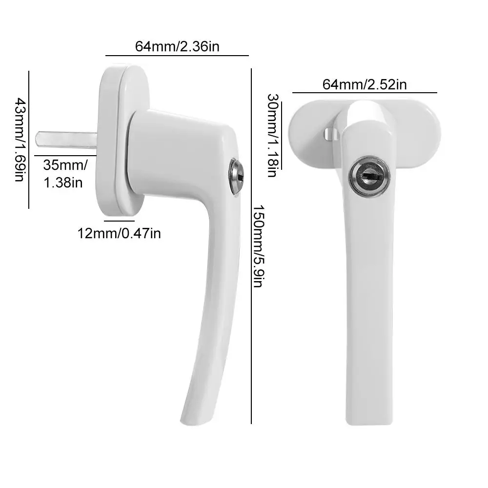 Description Picture 3 of itemwith Locks Window Handle Key Locking Security Window Lock Handle Easy Installation Aluminum Alloy Door Turning Handle