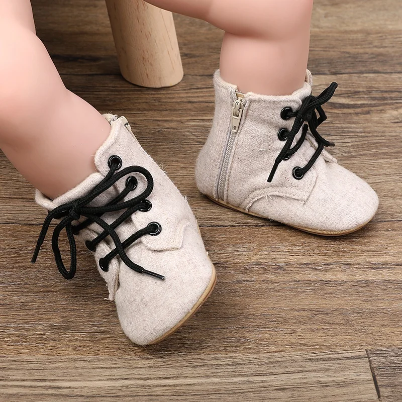 Classic Baby Shoes Boy Girl First Walkers Newborn Solid Casual Flat Sneakers Infants Cotton Boots Non-slip Warm Walking Shoes 6