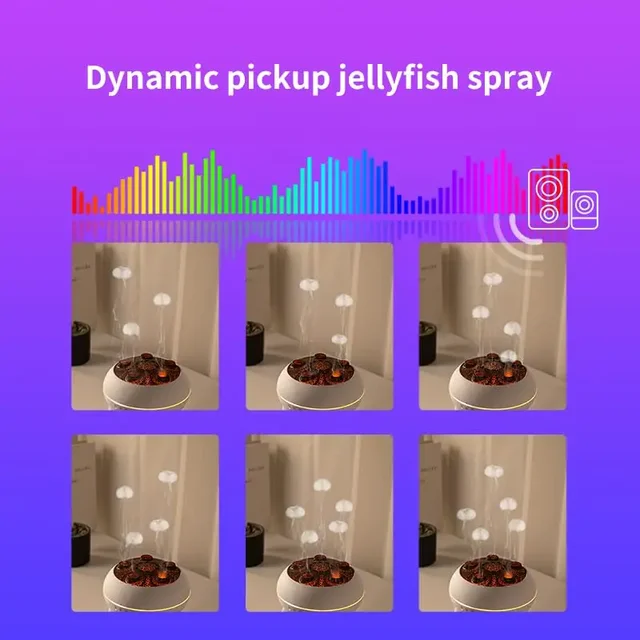 Dynamic Jellyfish Air Humidifier 250ml Essential Oil Diffuser Remote Control Bedroom Humidifier With 7 Colorful Night Lights 3