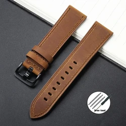 Luxurious Calfskin Leather Watchbands in Classic Colors - Premium Watch Strap Collection - 22mm (Dark Brown)